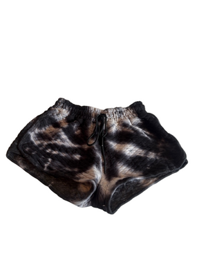 Barstool Quilted Elastic Waist Black & White Tie Dye 2 1/2" Shorts Size Medium